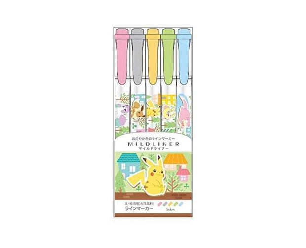 Pokemon 5 Mildliner Color Pens (Forest) Home Sugoi Mart